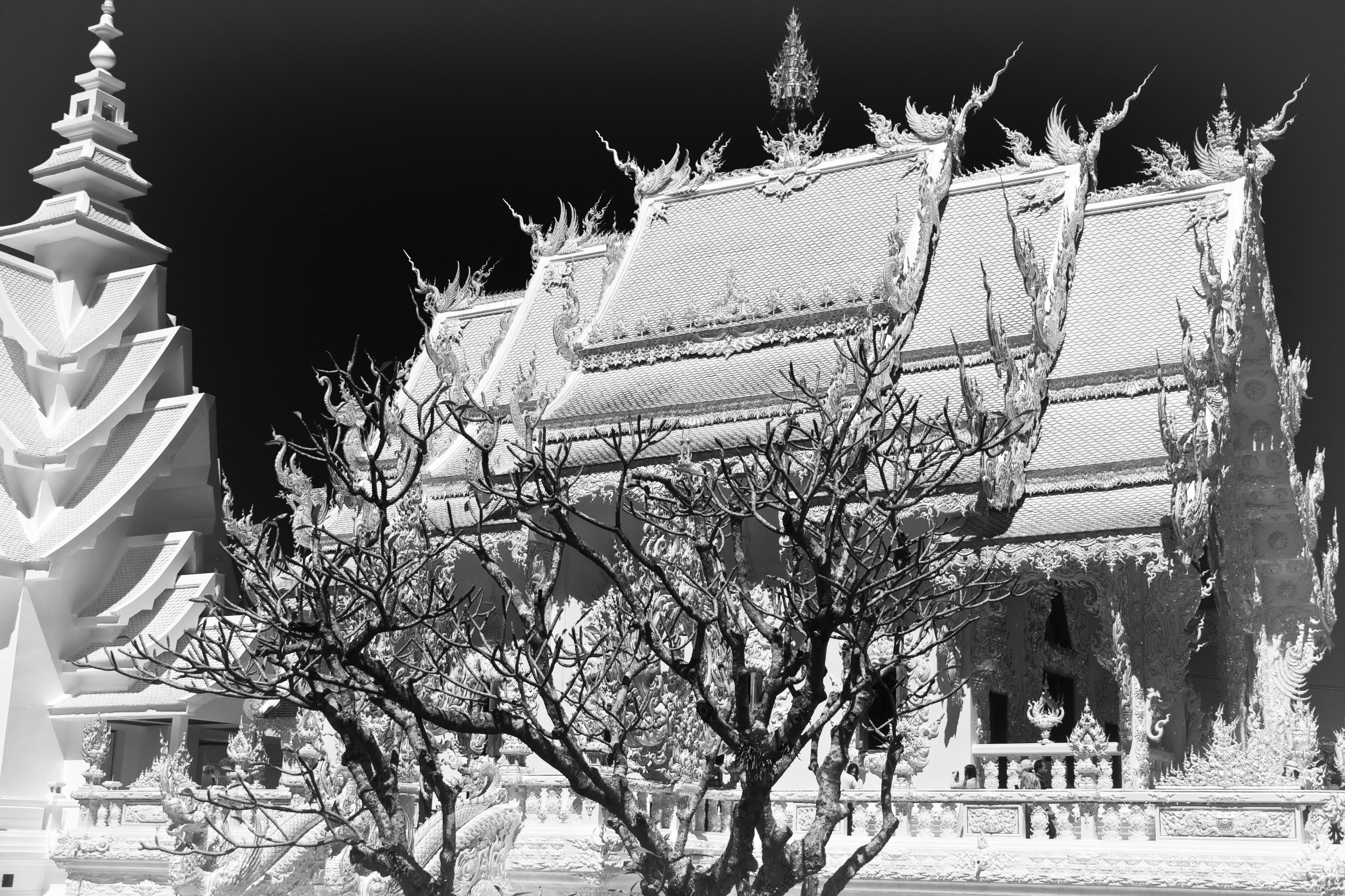 B&W image of White Temple Chiang Rai